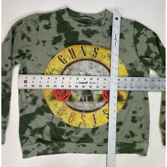 Guns N Roses Graphic Crewneck Sweatshirt Women Small Green Tie Dye Music - Picture 5 of 5